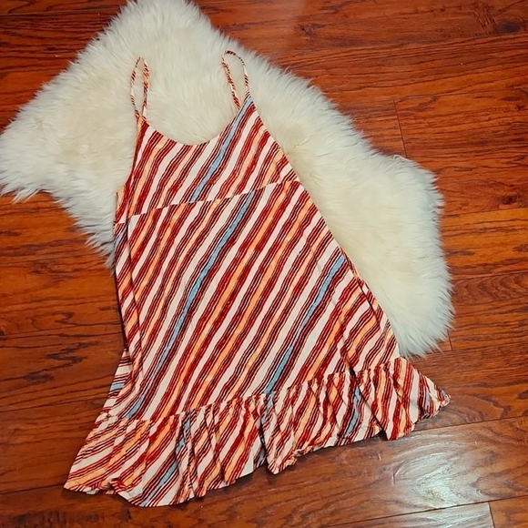 Urban Outfitters Striped Ruffle Babydoll  Ruffle Bottom Summer Dress - Picture 1 of 4